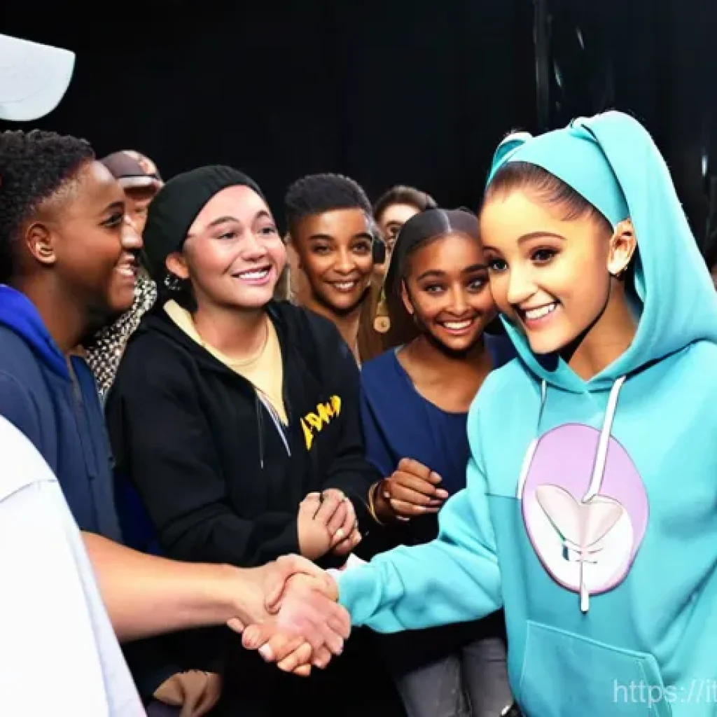 아리아나 그란데 팬클럽 이름 - **Prompt 1: Ariana Grande's Heartfelt Meet-and-Greet with Arianators**
    A warm, brightly lit scen...