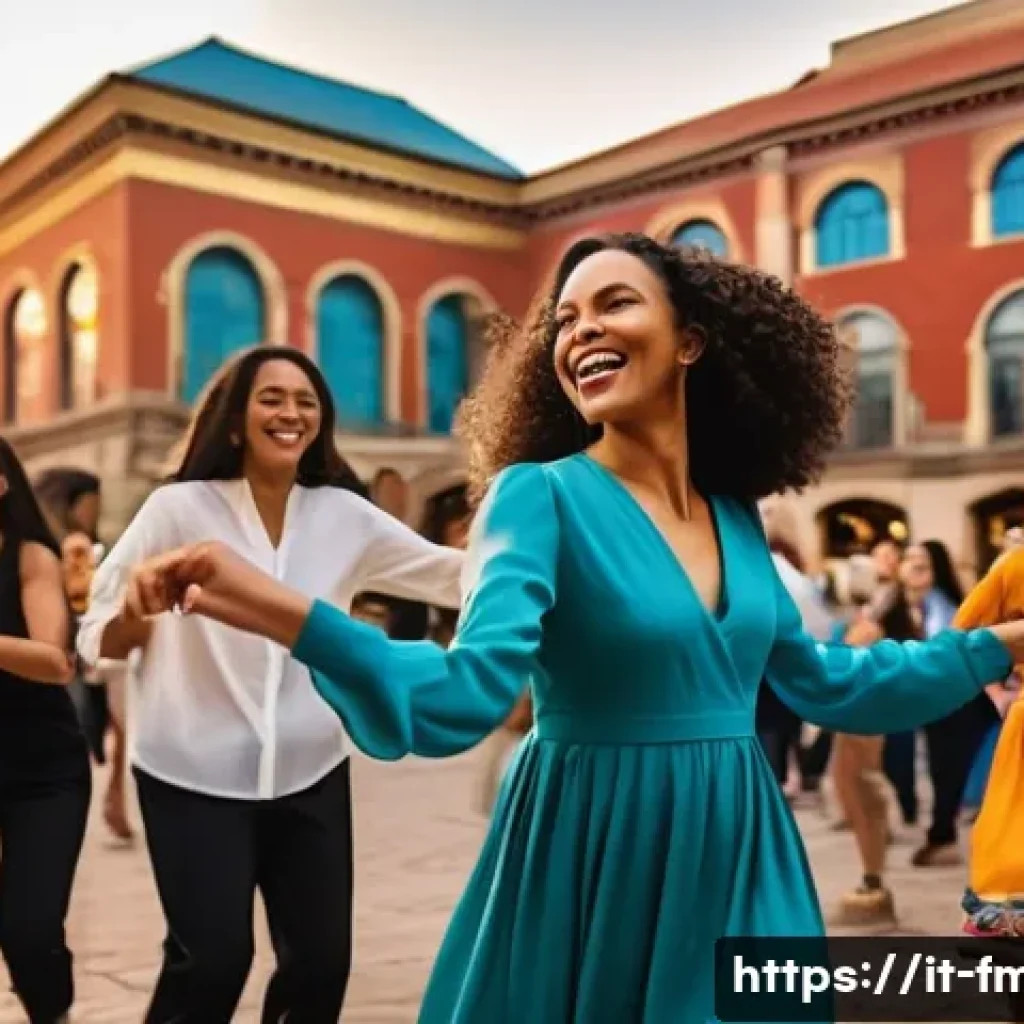 카밀라 카베요 데뷔 앨범 - **Vibrant Latin/Pop Dance Celebration:**
    "A dynamic, wide-angle shot capturing a diverse group o...