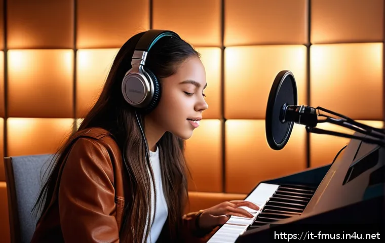 올리비아 로드리고 리메이크 곡 - A contemporary music studio scene featuring a young female singer-songwriter inspired by Olivia Rodr...